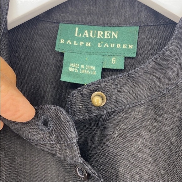 Lauren Ralph Lauren Linen Long Sleeve Button Down Top - Picture 7 of 7